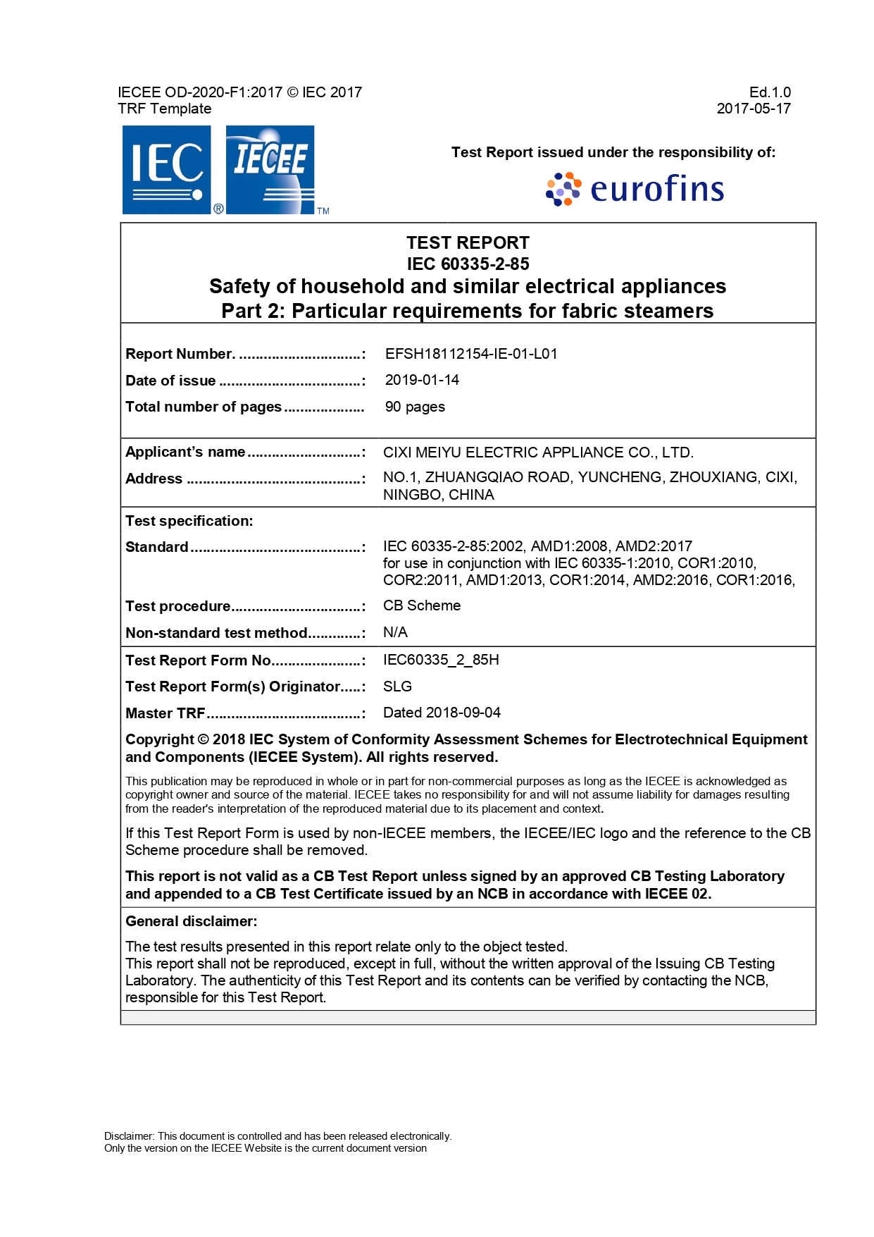 CB Original rapport EFSH18112154 CB Original rapport EFSH18112154